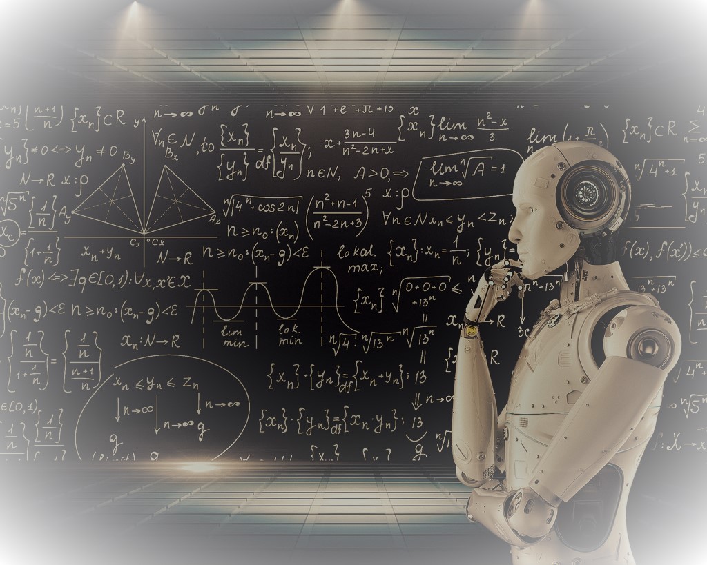robot thinking about artificial intelligence and financial planning