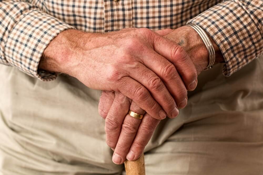 elderly mans hands